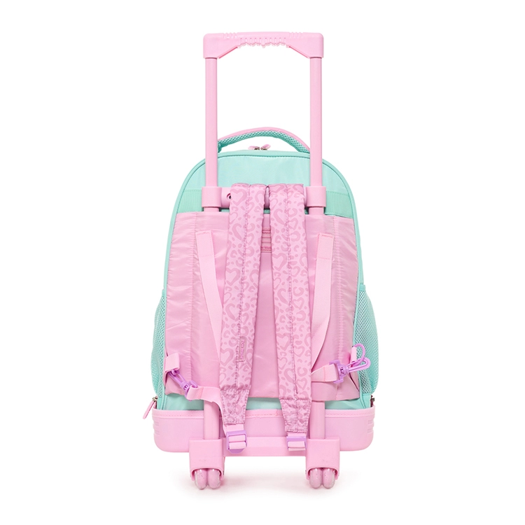 Mochila Escolar FW 2026 Fun World Chic 18" con Carro Desmontable Rosa-Verde Art.202149